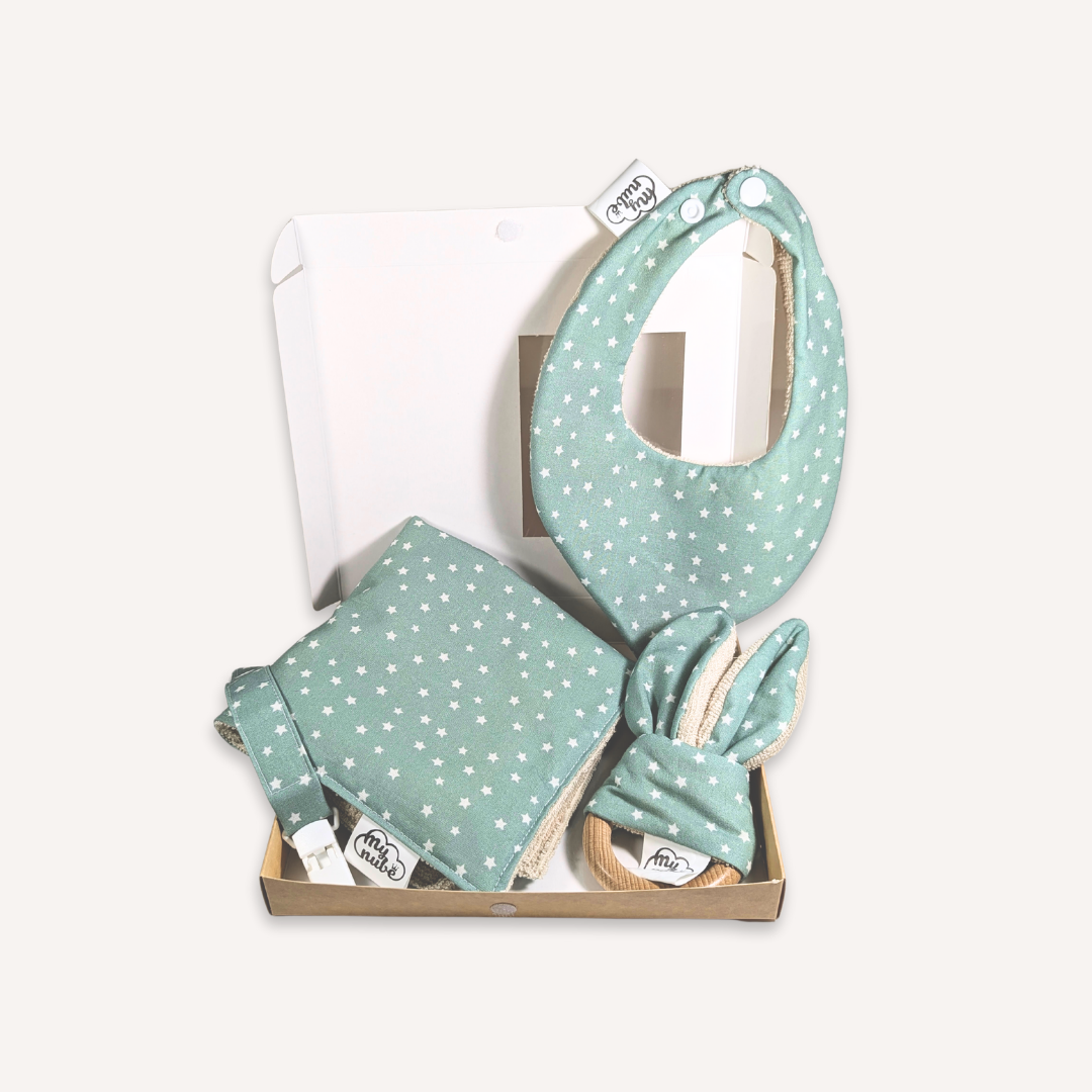 Canastilla personalizada para bebé hecha a mano con algodón natural y bambú, regalo original y ecológico para bebé