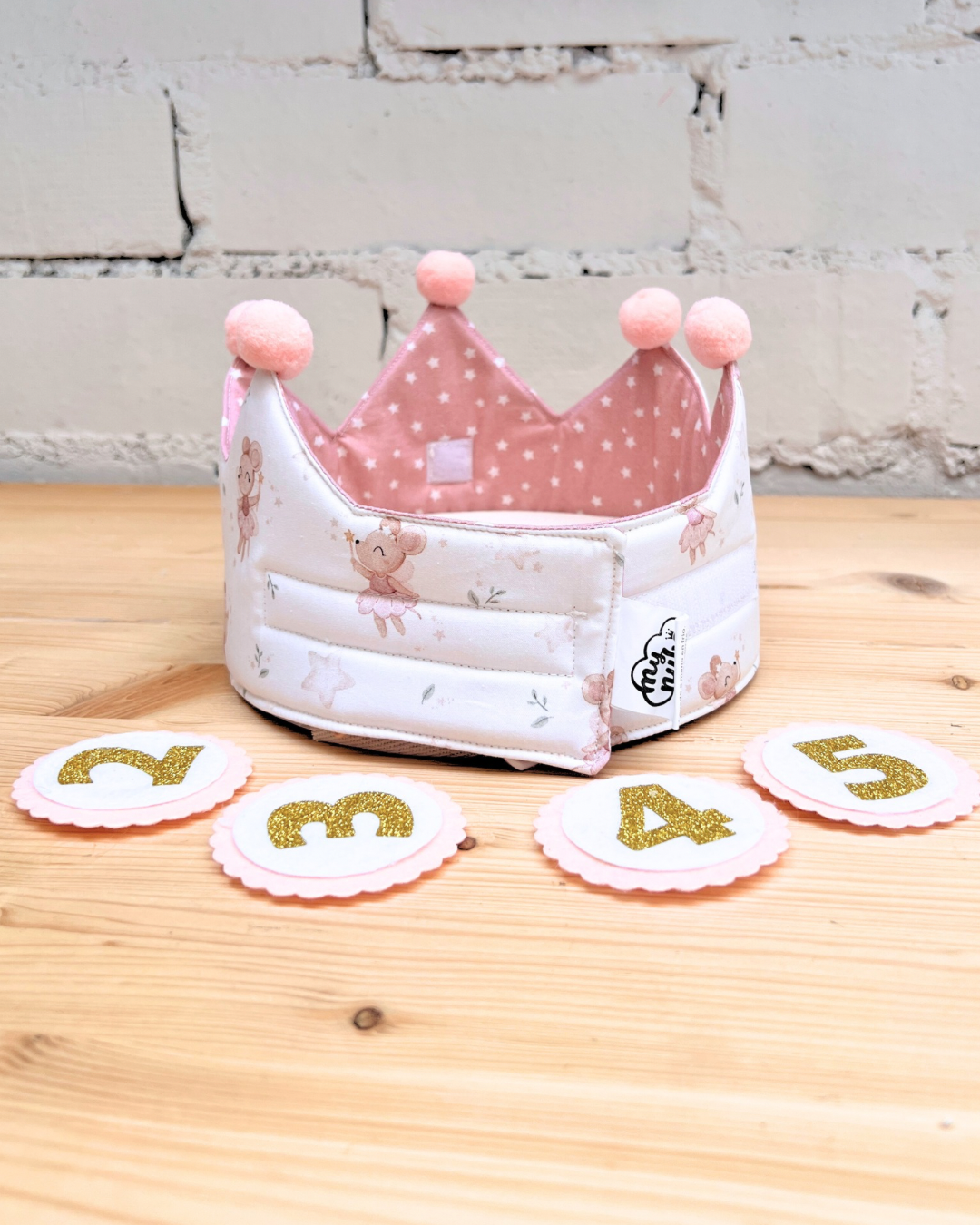 Pack Cumple ratoncitas corona con camiseta o body 1 año
