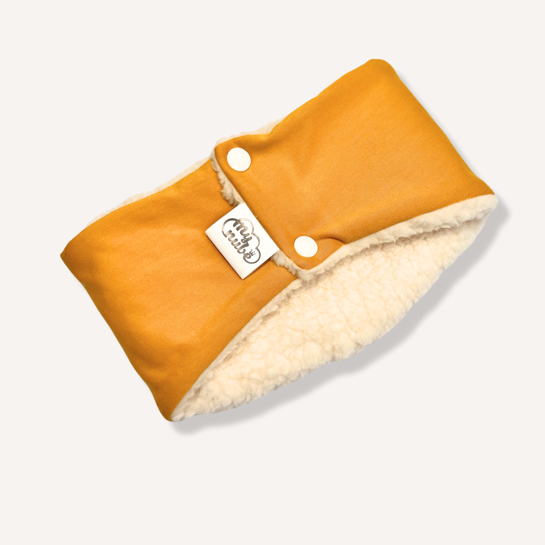 Cuello de Botones sherpa mostaza