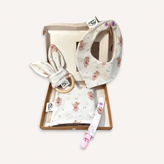 Canastreta d'Estrelles per a Nadons (blanc sobre mint)