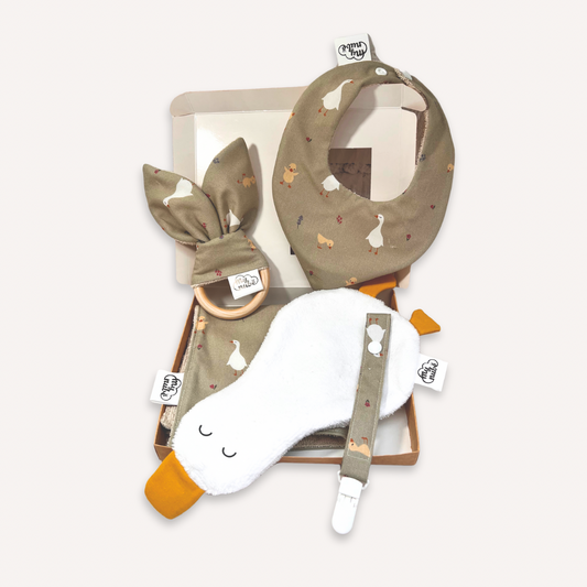 Canastreta d'Estrelles per a Nadons (blanc sobre mint)