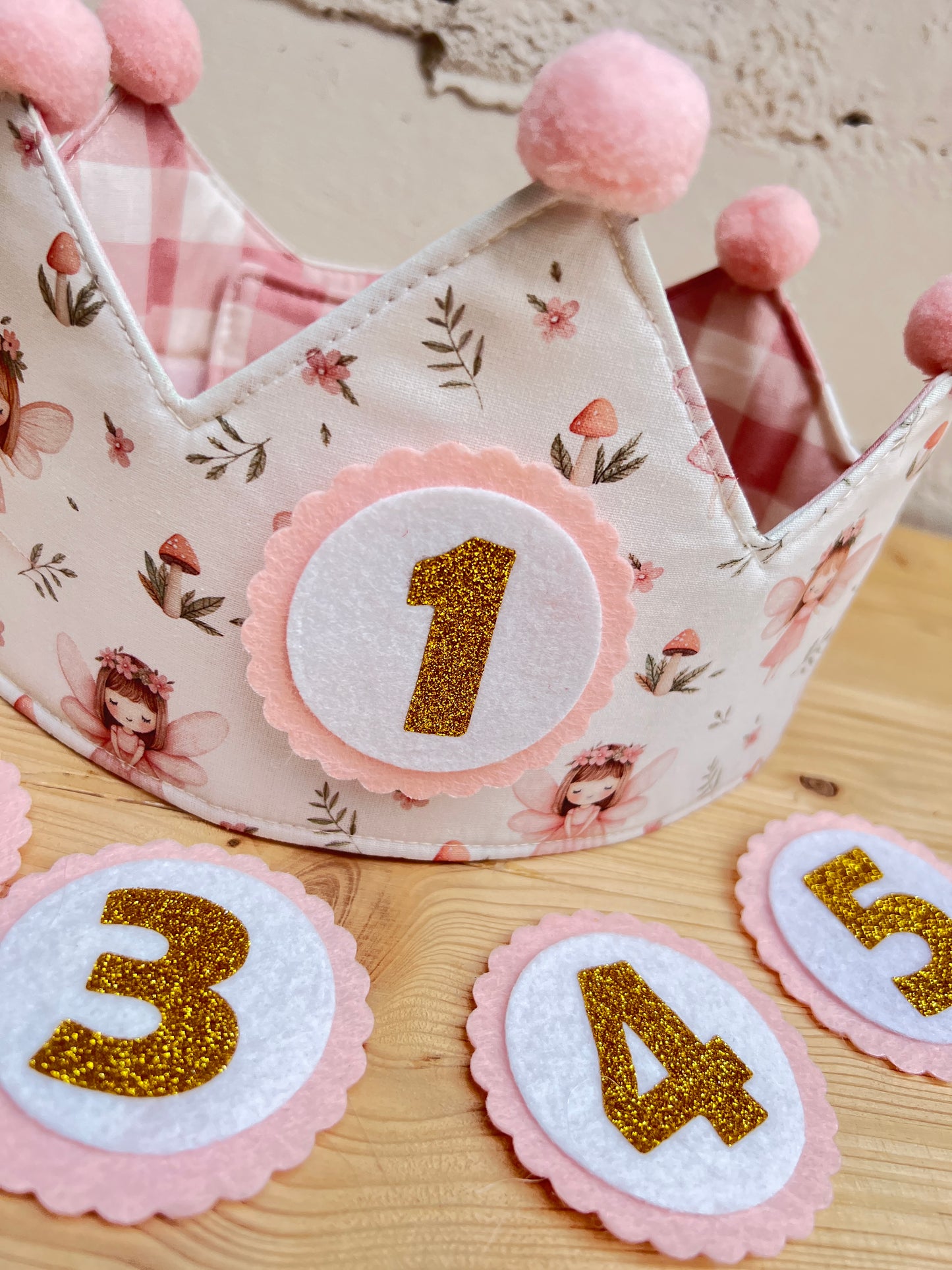 Corona cumpleaños reversible hadas