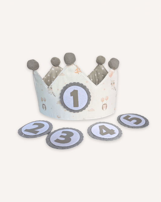 Corona cumpleaños reversible globos