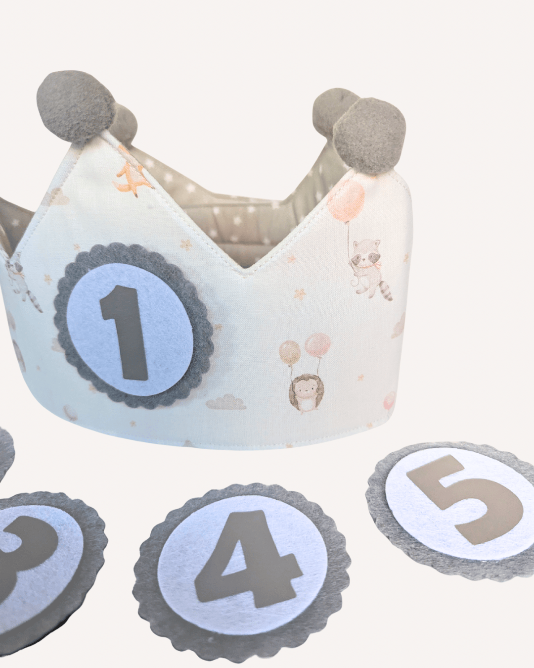 Corona cumpleaños reversible globos