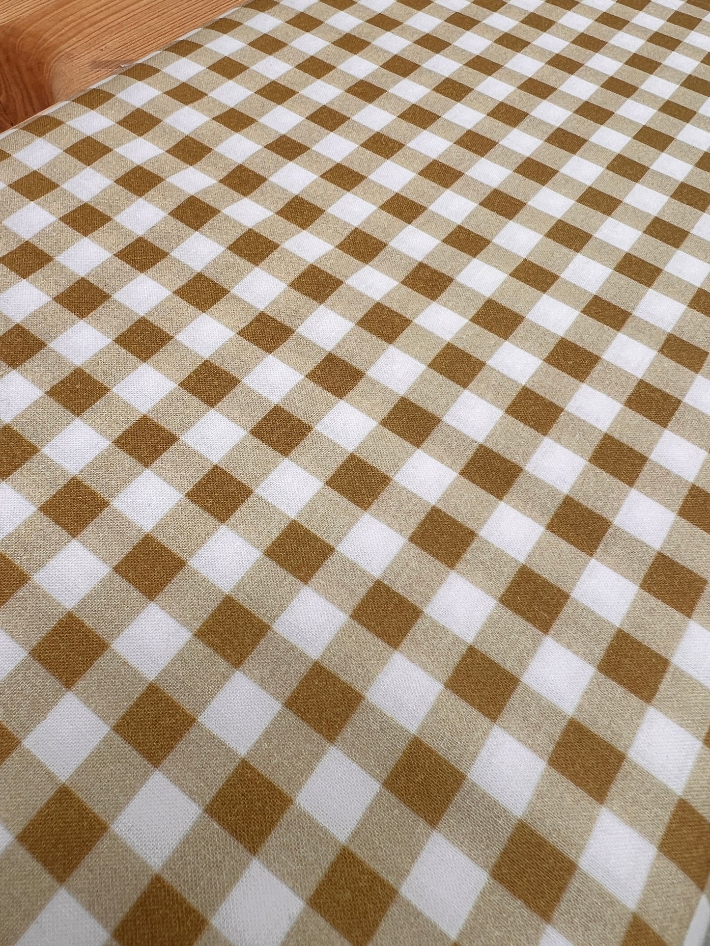 Tela popelin vichy mostaza