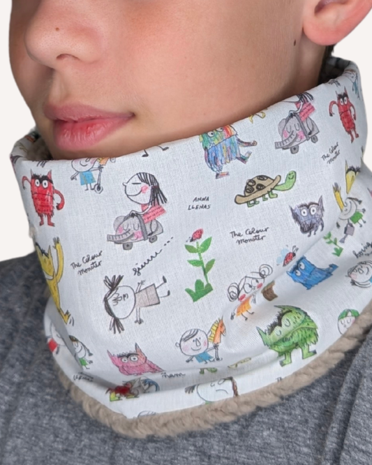 Cuello botones Monstruo de colores