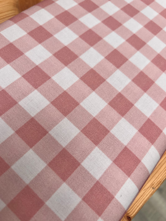 Tela popelin vichy rosa