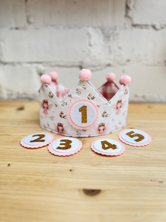 Corona cumpleaños reversible hadas