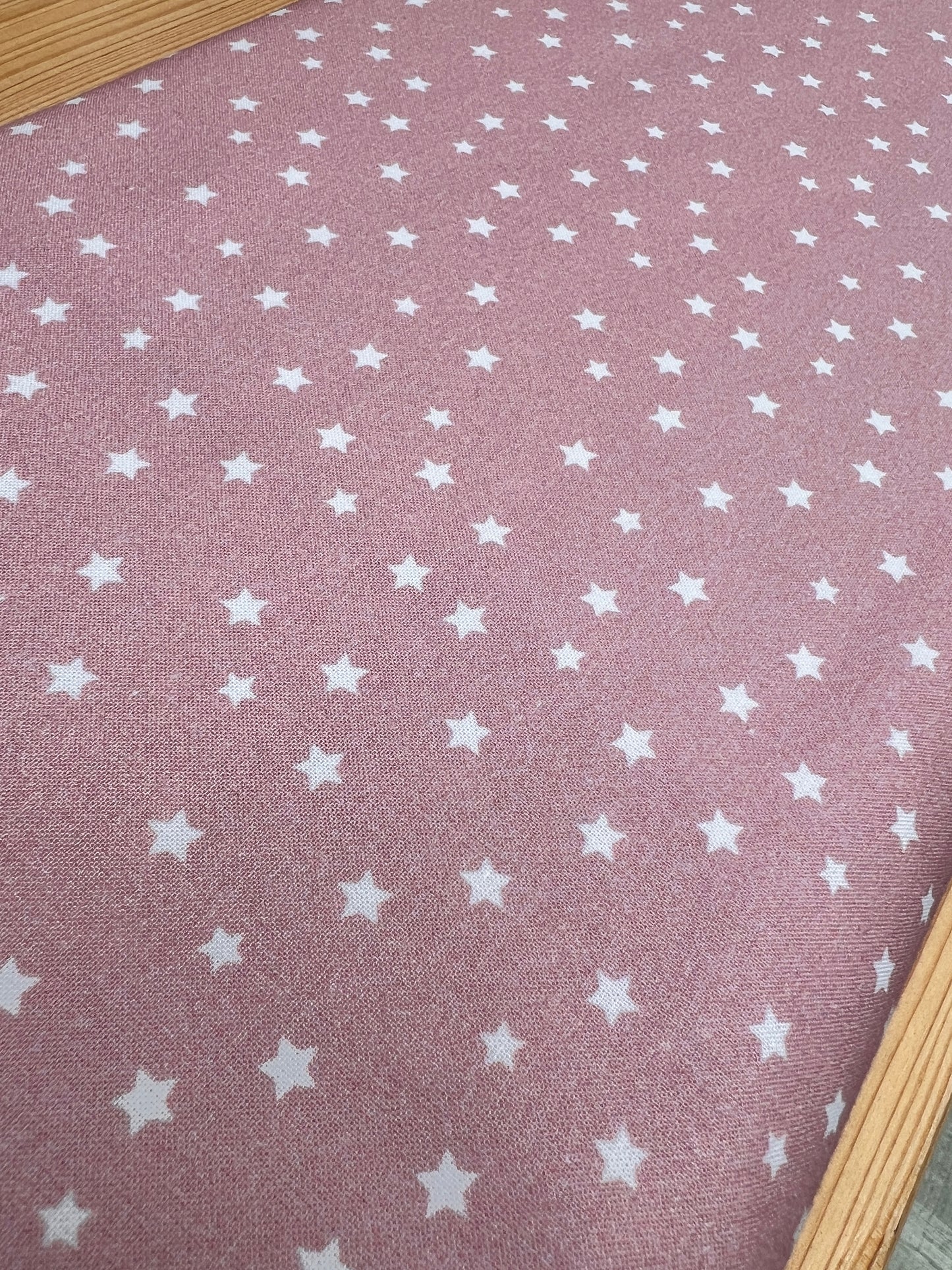 Tela popelin rosa con estrellas