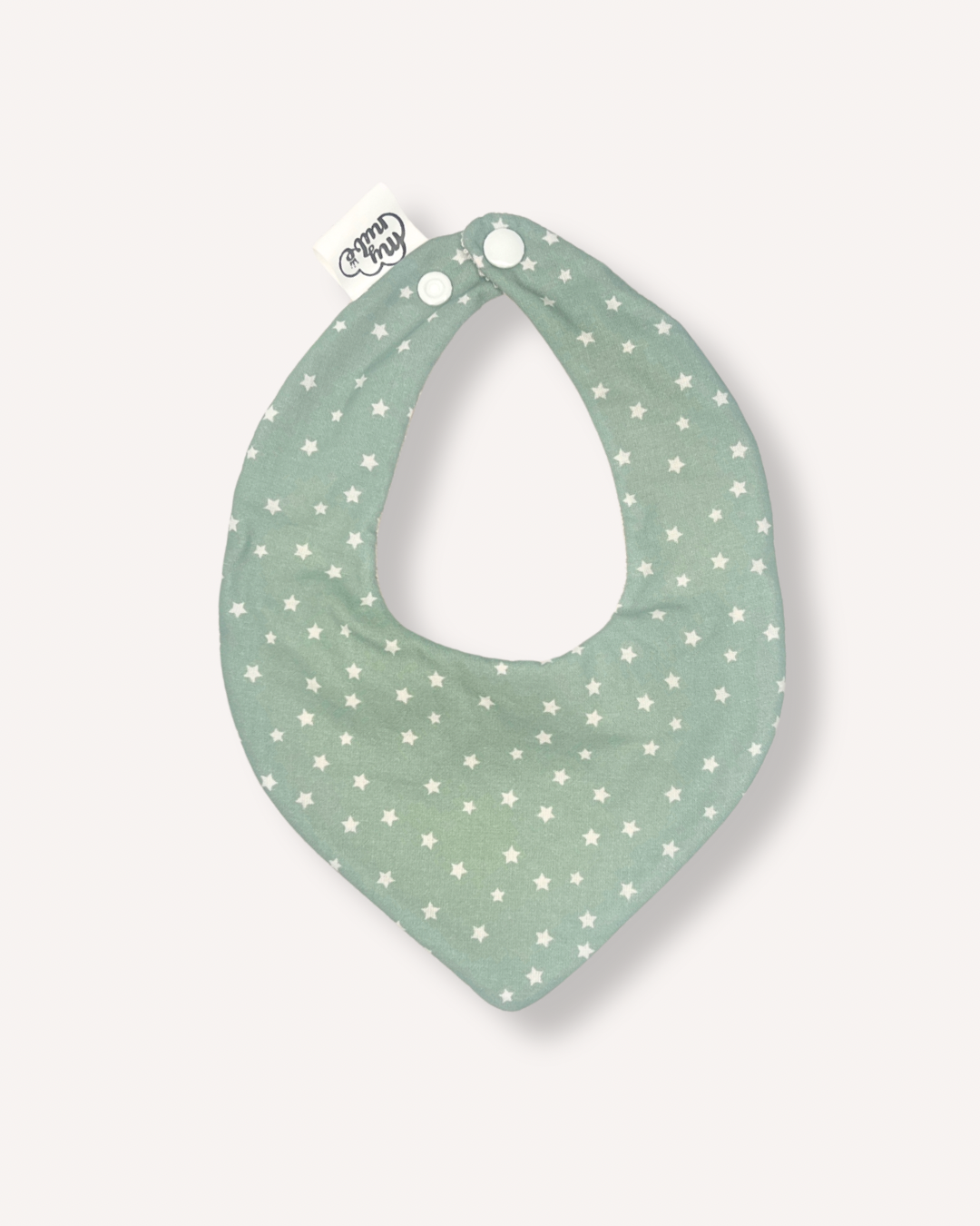 Babero bambú estrellas fondo mint