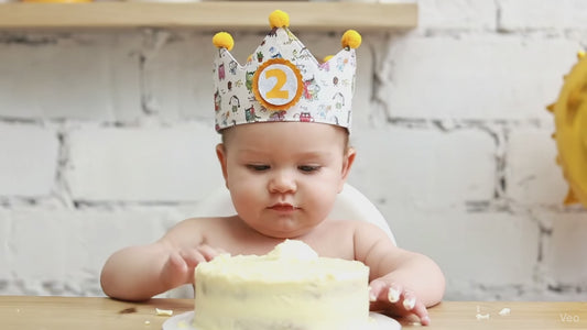 Corona cumpleaños  reversible monstruo de colores